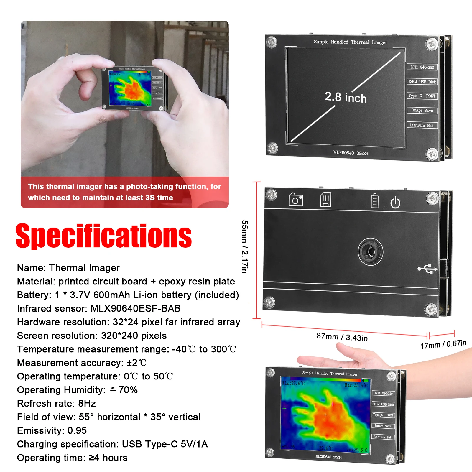 32*24 Termal Görüntüleyici -40 - Thermal Imaging Camera Pcb Repair incelemesi ve fiyatı